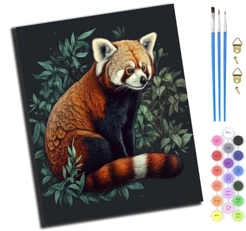 XIAOYOUQIAN Tiereniedlichroter Pandaschmetterling,Malen Nach Zahlen Erwachsene,Inklusive Pinsel Und Acrylfarben,40X50Cm,Diy Handgemalt Ölgemälde Kit,Mit Rahmen XIAOYOUQIAN Tiereniedlichroter Pandaschmetterling,Malen Nach Zahlen Erwachsene,Inklusive Pinsel Und Acrylfarben,40X50Cm,Diy Handgemalt Ölgemälde Kit,Mit Rahmen von XIAOYOUQIAN