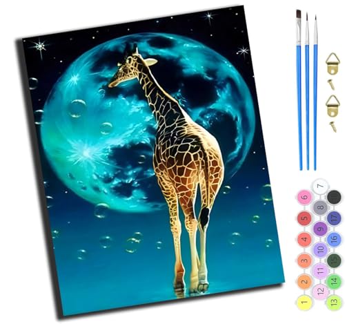 XIAOYOUQIAN Tiergiraffe,Malen Nach Zahlen Erwachsene,Paint By Numbers,Diy Handgemalt Ölgemälde Mit 3,Pinseln Und Acrylfarbe Leinwand Kit,40X50 Cm,Mit Rahmen XIAOYOUQIAN Tiergiraffe,Malen Nach Zahlen Erwachsene,Paint By Numbers,Diy Handgemalt Ölgemälde Mit 3,Pinseln Und Acrylfarbe Leinwand Kit,40X50 Cm,Mit Rahmen von XIAOYOUQIAN
