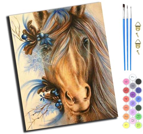 XIAOYOUQIAN Tierisches Schönes Braunes Pferd,Malen Nach Zahlen Erwachsene,Diy Bastelset Handgemalt Ölgemälde Geschen Kit Mit 3,Pinseln Und Acrylfarbe Knitterfreie Leinwand Kit,40X50 Cm,Mit Rahmen XIAOYOUQIAN Tierisches Schönes Braunes Pferd,Malen Nach Zahlen Erwachsene,Diy Bastelset Handgemalt Ölgemälde Geschen Kit Mit 3,Pinseln Und Acrylfarbe Knitterfreie Leinwand Kit,40X50 Cm,Mit Rahmen von XIAOYOUQIAN
