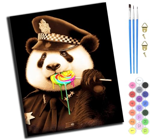 XIAOYOUQIAN Tierpanda-Polizei,Malen Nach Zahlen Erwachsene,Diy Handgemalt Ölgemälde Kit,40X50 Cm,Paint By Numbers Adult Mit 3,Pinseln Und Acrylfarbe Leinwand Kit,Mit Rahmen XIAOYOUQIAN Tierpanda-Polizei,Malen Nach Zahlen Erwachsene,Diy Handgemalt Ölgemälde Kit,40X50 Cm,Paint By Numbers Adult Mit 3,Pinseln Und Acrylfarbe Leinwand Kit,Mit Rahmen von XIAOYOUQIAN