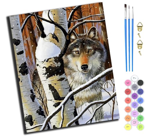 XIAOYOUQIAN Tierwolf,Malen Nach Zahlen Erwachsene,Diy Handgemalt Ölgemälde,Mit Pinseln Malerei Kits Erwachsene Kunsthandwerk Für Zuhause 40X50 Cm,Mit Rahmen XIAOYOUQIAN Tierwolf,Malen Nach Zahlen Erwachsene,Diy Handgemalt Ölgemälde,Mit Pinseln Malerei Kits Erwachsene Kunsthandwerk Für Zuhause 40X50 Cm,Mit Rahmen von XIAOYOUQIAN