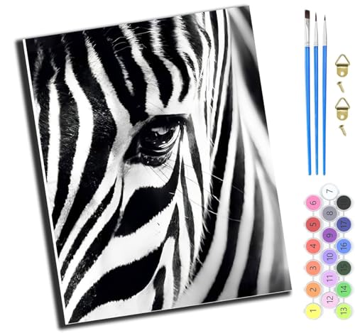 XIAOYOUQIAN Tierzebra Augen,Malen Nach Zahlen Erwachsene,Diy Handgemalt Ölgemälde Kit,Paint By Numbers Adult Mit 3,Pinseln Und Acrylfarbe Leinwand Kit,40X50 Cm,Mit Rahmen XIAOYOUQIAN Tierzebra Augen,Malen Nach Zahlen Erwachsene,Diy Handgemalt Ölgemälde Kit,Paint By Numbers Adult Mit 3,Pinseln Und Acrylfarbe Leinwand Kit,40X50 Cm,Mit Rahmen von XIAOYOUQIAN