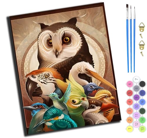 XIAOYOUQIAN Vogel Papagei Glücklich Sammlung,Malen Nach Zahlen Erwachsene,Diy Ölgemälde Leinwand Set Mit 3 Pinsel Und Acrylpigment Für Geburtstag Deko Geschenk,40X50 Cm,Ohne Rahmen XIAOYOUQIAN Vogel Papagei Glücklich Sammlung,Malen Nach Zahlen Erwachsene,Diy Ölgemälde Leinwand Set Mit 3 Pinsel Und Acrylpigment Für Geburtstag Deko Geschenk,40X50 Cm,Ohne Rahmen von XIAOYOUQIAN