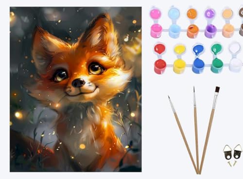 XIAOYOUQIAN Wald leuchtendes Tier Fuchs,Malen Nach Zahlen Erwachsene, Paint by Numbers, DIY Handgemalt Ölgemälde Mit 3 , Pinseln und Acrylfarbe leinwand Kit , 40X50 CM ,mit Rahmen XIAOYOUQIAN Wald leuchtendes Tier Fuchs,Malen Nach Zahlen Erwachsene, Paint by Numbers, DIY Handgemalt Ölgemälde Mit 3 , Pinseln und Acrylfarbe leinwand Kit , 40X50 CM ,mit Rahmen von XIAOYOUQIAN