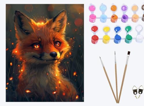 XIAOYOUQIAN Wald leuchtendes Tier Fuchs,Malen nach Zahlen Erwachsene, DIY Handgemalt Ölgemälde Kit , 40X50 CM, Paint by Numbers Adult Mit 3 , Pinseln und Acrylfarbe leinwand Kit ,mit Rahmen XIAOYOUQIAN Wald leuchtendes Tier Fuchs,Malen nach Zahlen Erwachsene, DIY Handgemalt Ölgemälde Kit , 40X50 CM, Paint by Numbers Adult Mit 3 , Pinseln und Acrylfarbe leinwand Kit ,mit Rahmen von XIAOYOUQIAN