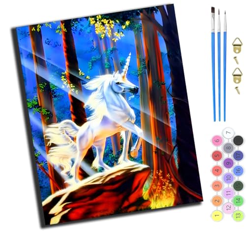 XIAOYOUQIAN Waldlicht Sue Dowell,Malen Nach Zahlen Erwachsene Kinder,Mädchen Und Junge,Farbiges Leinwand Acrylfarben Diy Ölgemälde Set Zur Heimdekoration,40X50Cm,Ohne Rahmen von XIAOYOUQIAN