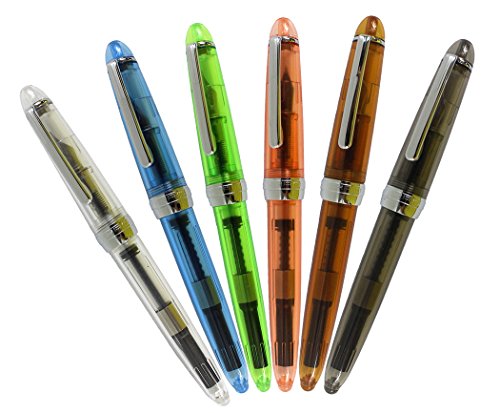 Xiaoyu 6PCS transparent Jinhao 992 Iridium Füllfederhalter in 6 Farben, transparent, blau, grün, grau, braun, orange von XIAOYU