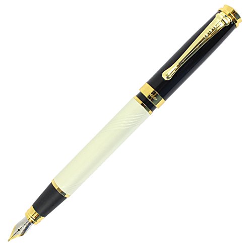 Xiaoyu klassischen Jinhao 500 Metall Füllfederhalter mittlere Spitze Größe, goldene Clip, weiß Xiaoyu klassischen Jinhao 500 Metall Füllfederhalter mittlere Spitze Größe, goldene Clip, weiß von XIAOYU