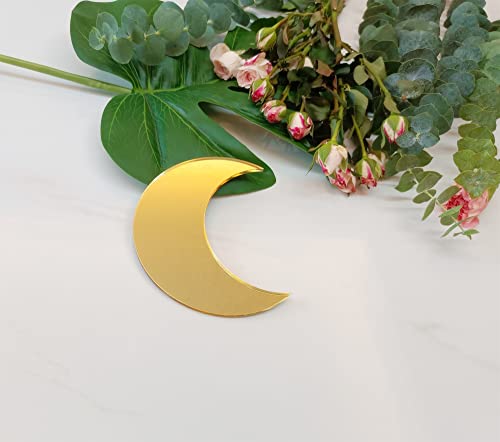 XIAOYUE 20 Stck Acryl-Mond-Tischkarten, himmlische Hochzeiten, goldener Spiegel von XIAOYUE