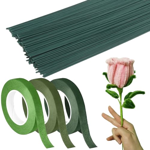 3 Floristenband+100 Basteldraht Grün Set 30cm *2 mm Blumendraht Floristendraht 3 Farben Selbstklebend Blumen Floristik Kreppband Floristenkrepp Dekoration für Bouquet Blumensträuße Kunsthandwerkk 3 Floristenband+100 Basteldraht Grün Set 30cm *2 mm Blumendraht Floristendraht 3 Farben Selbstklebend Blumen Floristik Kreppband Floristenkrepp Dekoration für Bouquet Blumensträuße Kunsthandwerkk von XIAQICA