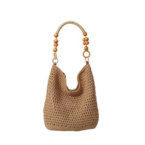 XIAQIQIFFF Hobo Damen Geldbörse & Umhängetasche Handtasche mit Magnetverschluss for den Sommerurlaub(Khaki) von XIAQIQIFFF