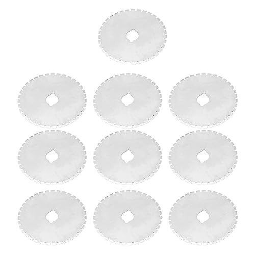 XIASABA 10 PCS ROTARY Cutter Blades aus rostfreiem Stahl scharfen Rotationsschneider Austausch ideal zum Nähen von Stoffleder und Quiltschneider von XIASABA