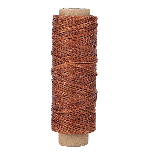 XIASABA 150D 16 Flat Waxed Sewing Thread For Leather Craft Shoes Repair Hand Stitching Cord 50m Comes In 6 Colors Including White Coffee Pink Blue Dark Gray And Black (Coffee Color) von XIASABA
