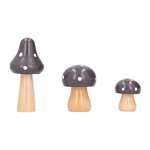 XIASABA 3PCS Set Pilzhandwerk innovative niedliche hölzerne Ornamente ideal für Home Office Desktop Dekoration in rosa Farbe Umweltfreundliche Qualität Holz Safe Langlebig (Brown) von XIASABA