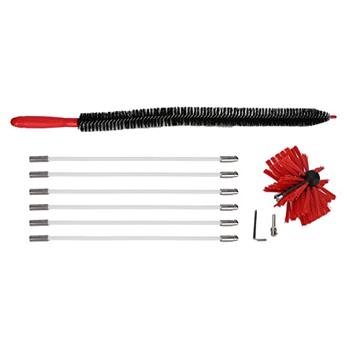 XIASABA Kaminbürste Presstyp Nylon Weich Kleine Größe Innenwand-Reinigungsbürste Schwarz Neu 410mmx 6 Stange A HEX-Stange Ideal Zum Reinigen Von Trockner-Rohrleitungen Und von XIASABA