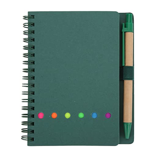 XIASABA Tragbares einfaches Doppelspulen -Leder -Notizbuch für Studenten und Geschäftsbüros. Einsatz Pen Stationery ideal für die Note auf Journaling und mehr (Green) von XIASABA