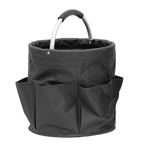 XIASABA Zusammenklappbarer Picknickkorb mit großer Kapazität aus weichem Oxford -Stoff für Reisen im Freien Camping mit ergonomischem Griff in dunkelgrau (Black) von XIASABA