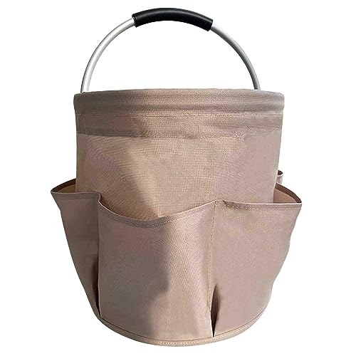 XIASABA Zusammenklappbarer Picknickkorb mit großer Kapazität aus weichem Oxford -Stoff für Reisen im Freien Camping mit ergonomischem Griff in dunkelgrau (Khaki) von XIASABA