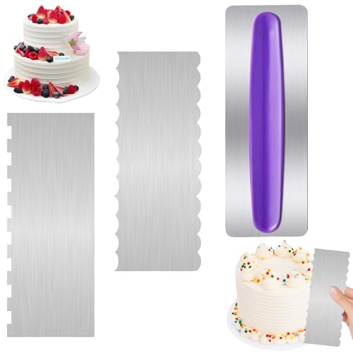 XIATIAN 3 Stück Tortenspachtel Kuchenschaber Edelstahl 22 x 8 cm, Tortenschaber Tortenglätter für Verschiedene Formen von Kamm-Kuchenrändern für Kuchen DIY Werkzeug XIATIAN 3 Stück Tortenspachtel Kuchenschaber Edelstahl 22 x 8 cm, Tortenschaber Tortenglätter für Verschiedene Formen von Kamm-Kuchenrändern für Kuchen DIY Werkzeug von XIATIAN