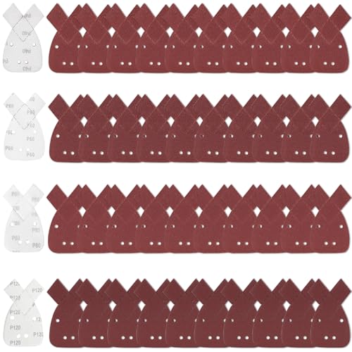 XIATIAN 40 Stück Mouse Schleifpapier Schleifblätter, Detail Schleifpads 4 Löcher, Klett-Schleifdreiecke Verschiedene Körnungen 40/60/80/120 Körner für Fine Palm Sander XIATIAN 40 Stück Mouse Schleifpapier Schleifblätter, Detail Schleifpads 4 Löcher, Klett-Schleifdreiecke Verschiedene Körnungen 40/60/80/120 Körner für Fine Palm Sander von XIATIAN