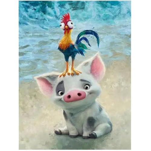 XIATIAN Diamond Painting Erwachsene Schwein Diamond Painting Diamant Painting Bilder Kinder, 5D Diamond Painting Schwein DIY Crystal Art Stickerei Kreuzstich Bilder Set für Wanddekoration 30x40cm von XIATIAN