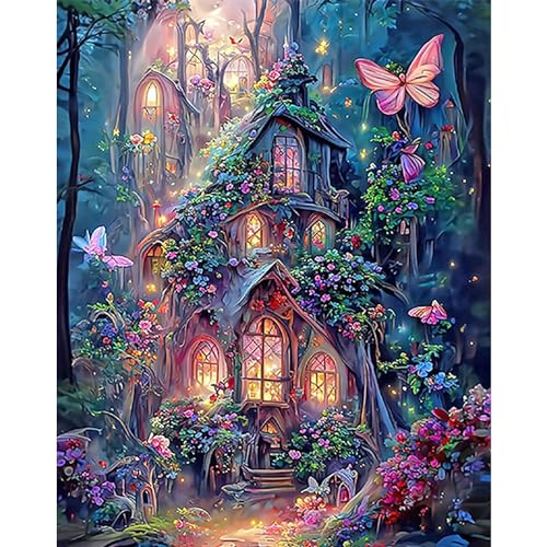 XIATIAN Diamond Painting Kits Erwachsene und Kinder, 5D Diamant Painting Schloss Bilder Landschaft Set,Diamant Malerei Kits, DIY Rund Full Drill Craft Cross Stickerei für Wall Room Home Decoration von XIATIAN