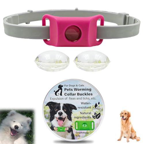 Clavya Tags for Dogs, Clavya Natural Collar for Dog, Funny Dog Tags, Waterproof Design, Adjustable Size for Small Medium and Large Dog (Pink) von XIBHDN