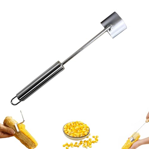 Glowflip Corn Stripper,Corn Stripping Tool,Long Handle Stainless Steel Corn Stripping Tool,For Home Kitchens, Restaurant Chefs, Outdoor Dining (1Pcs-Stainless steel handle) von XIBHDN