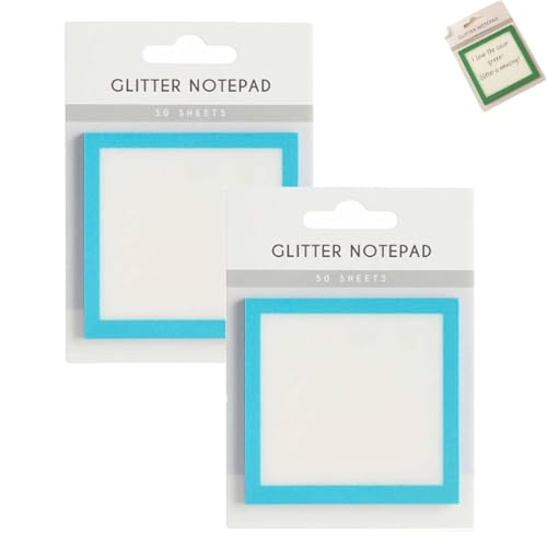 Sparkle Sticky Notes, Glitter Notepad Sticky Notes, Small to Do List, Office Supplie (2pcs-Blue) von XIBHDN