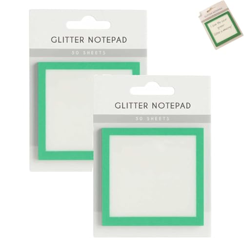 Sparkle Sticky Notes, Glitter Notepad Sticky Notes, Small to Do List, Office Supplie (2pcs-Green) von XIBHDN