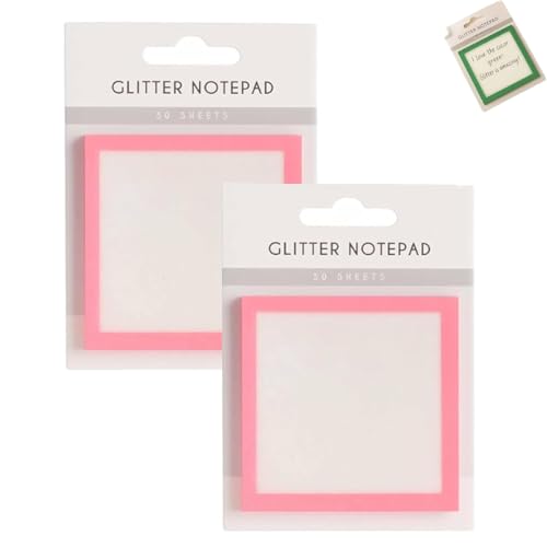Sparkle Sticky Notes, Glitter Notepad Sticky Notes, Small to Do List, Office Supplie (2pcs-Pink) von XIBHDN