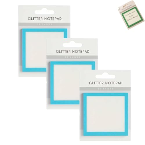 Sparkle Sticky Notes, Glitter Notepad Sticky Notes, Small to Do List, Office Supplie (3pcs-Blue) von XIBHDN