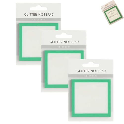 Sparkle Sticky Notes, Glitter Notepad Sticky Notes, Small to Do List, Office Supplie (3pcs-Green) von XIBHDN