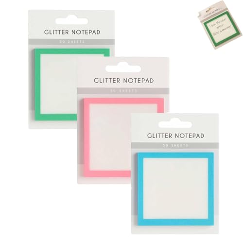 Sparkle Sticky Notes, Glitter Notepad Sticky Notes, Small to Do List, Office Supplie (3pcs-Mix) von XIBHDN