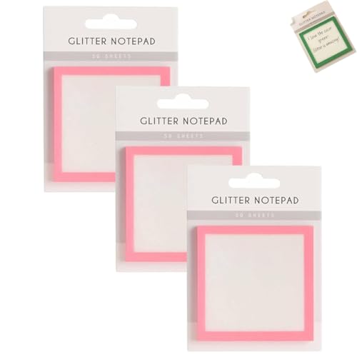 Sparkle Sticky Notes, Glitter Notepad Sticky Notes, Small to Do List, Office Supplie (3pcs-Pink) von XIBHDN