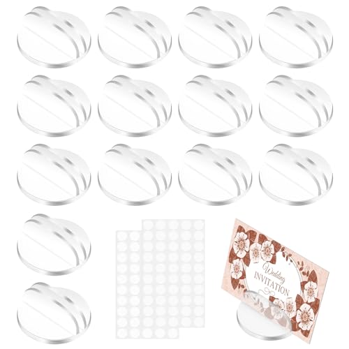 XIEJ 100 Stück Kartenständer, Acryl Tischkartenhalter, Transparent Fotohalter, Rund Kunststoff Namenskartenständer für Visitenkarten, Fotos, Memos, Menüs XIEJ 100 Stück Kartenständer, Acryl Tischkartenhalter, Transparent Fotohalter, Rund Kunststoff Namenskartenständer für Visitenkarten, Fotos, Memos, Menüs von XIEJ