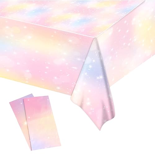 XIEJ 2 Stück Regenbogen Party Tischdecke, Rosa Einweg Tischdecke, 137x275cm Rechteck Wasserdicht Tischtuch für Kinder Mädchen Jungen Geburtstag Party Dekoration XIEJ 2 Stück Regenbogen Party Tischdecke, Rosa Einweg Tischdecke, 137x275cm Rechteck Wasserdicht Tischtuch für Kinder Mädchen Jungen Geburtstag Party Dekoration von XIEJ