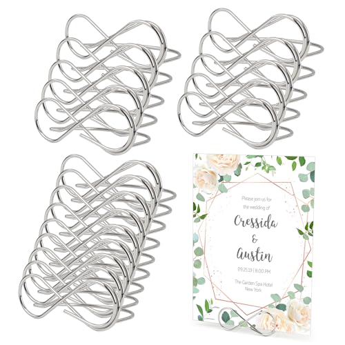 XIEJ 20 Stück Menükartenhalter, Silber Kohlenstoffstahl Tischkartenhalter, Achterfigur Tischnummern Hochzeit für Hochzeitstisch, Restaurant, Parteiversammlung XIEJ 20 Stück Menükartenhalter, Silber Kohlenstoffstahl Tischkartenhalter, Achterfigur Tischnummern Hochzeit für Hochzeitstisch, Restaurant, Parteiversammlung von XIEJ
