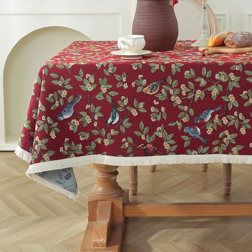 XIEMINLE Tischdecken, rechteckig, waschbar, schmutzabweisend, Polyestergewebe, Anti-Falten-Tischdecken, Tischdecke für Esszimmer, Familienfeiern (180 x 140 cm, Stil 4) von XIEMINLE