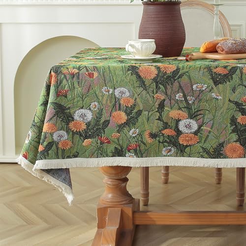 XIEMINLE Tischdecken, rechteckig, waschbar, schmutzabweisend, Polyestergewebe, Anti-Falten-Tischdecken, Tischdecke für Esszimmer, Familienfeiern (240 x 140 cm, Stil 1) von XIEMINLE