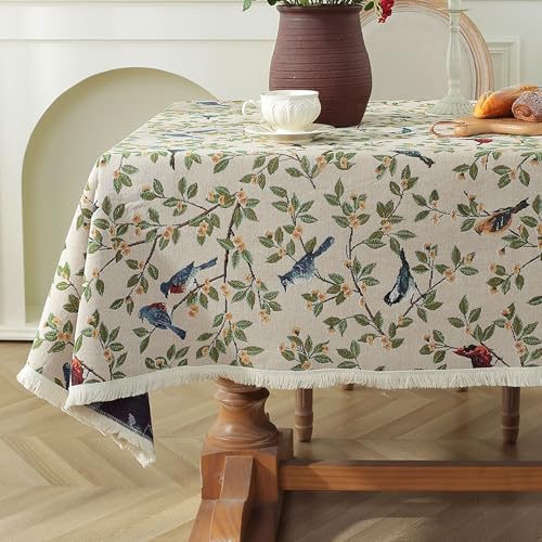 XIEMINLE Tischdecken, rechteckig, waschbar, schmutzabweisend, Polyestergewebe, Anti-Falten-Tischdecken, Tischdecke für Esszimmer, Familienfeiern (240 x 140 cm, Stil 3) von XIEMINLE