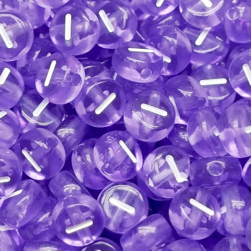 Buchstabenperlen, 4 x 7 mm, Acryl, bunt, transparent, Vokal-Buchstaben I, Perlen für Schmuckherstellung, Armband, 200 Stück von XIENBAOFU