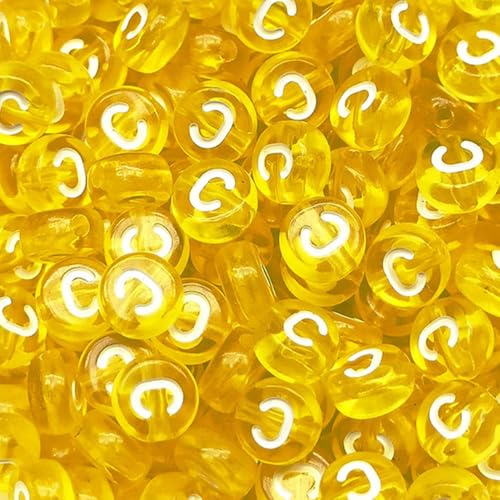 Buchstabenperlen, Acryl, bunt, transparent, Buchstabe C, für Schmuckherstellung, Armband, 4 x 7 mm, 200 Stück von XIENBAOFU