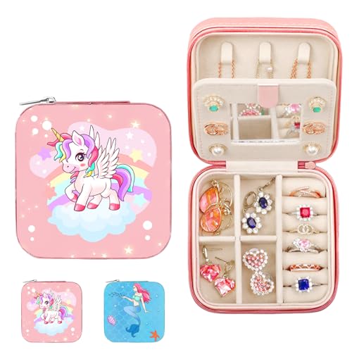 XIEXIESHER SchmuckkäStchen Einhorn, Reise Schmucketui Klein, Einhorn Geschenke Mädchen, PU Jewelry Box für Ringe, Ohrringe, Halskette, Einhorn Schmuckschatulle für Mädchen Geschenk XIEXIESHER SchmuckkäStchen Einhorn, Reise Schmucketui Klein, Einhorn Geschenke Mädchen, PU Jewelry Box für Ringe, Ohrringe, Halskette, Einhorn Schmuckschatulle für Mädchen Geschenk von XIEXIESHER