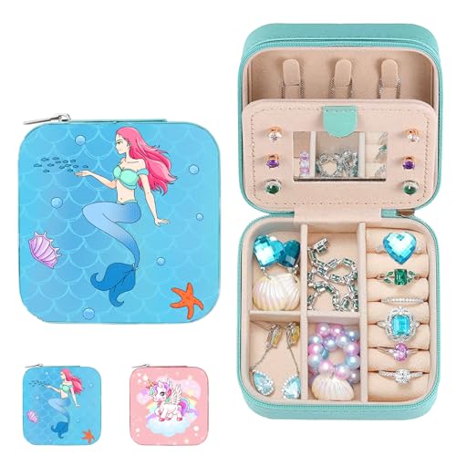 XIEXIESHER SchmuckkäStchen Meerjungfrau, Reise Schmucketui Klein, Meerjungfrau Geschenke Mädchen, PU Jewelry Box für Ringe, Ohrringe, Halskette, Mermaid Schmuckschatulle für Mädchen Geschenk XIEXIESHER SchmuckkäStchen Meerjungfrau, Reise Schmucketui Klein, Meerjungfrau Geschenke Mädchen, PU Jewelry Box für Ringe, Ohrringe, Halskette, Mermaid Schmuckschatulle für Mädchen Geschenk von XIEXIESHER