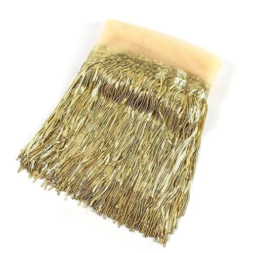 XIEweiZHI 1/2/4Yard 20cm Pailletten Quaste Spitze Trim Glitter Fringe Band DIY Handgemachte Dance Performance Kleidung Dekoration Material für Kleidung DIY(1Golden,2Yards) von XIEweiZHI