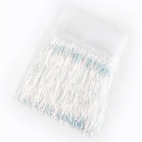 XIEweiZHI 1/2/4Yard 20cm Pailletten Quaste Spitze Trim Glitter Fringe Band DIY Handgemachte Dance Performance Kleidung Dekoration Material für Kleidung DIY(20WhiteColored,2Yards) von XIEweiZHI