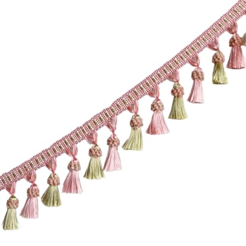 XIEweiZHI 1 Meter Quasten-Spitzenvorhang, Heimdekoration, Quaste, Basteln, Bunte Fransenbesatz, Spitzenband, Polsterung für Kleidung DIY(1) von XIEweiZHI