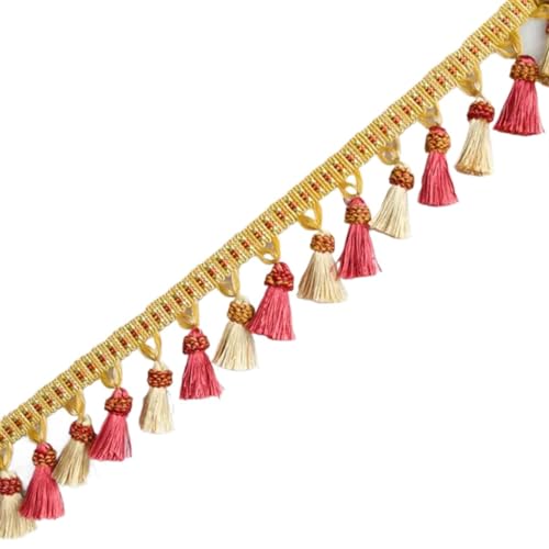 XIEweiZHI 1 Meter Quasten-Spitzenvorhang, Heimdekoration, Quaste, Basteln, Bunte Fransenbesatz, Spitzenband, Polsterung für Kleidung DIY(4) von XIEweiZHI
