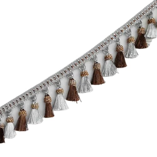 XIEweiZHI 1 Meter Quasten-Spitzenvorhang, Heimdekoration, Quaste, Basteln, Bunte Fransenbesatz, Spitzenband, Polsterung für Kleidung DIY(5) von XIEweiZHI